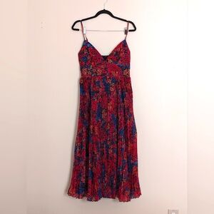 Red & Blue Floral Summer Dress
